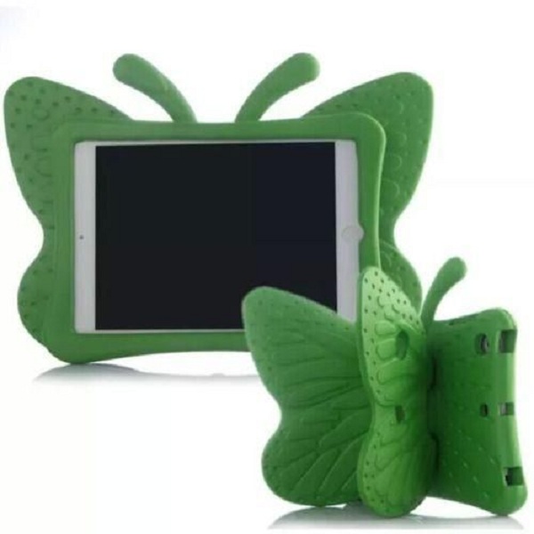 For Ipad mini 4 Kids Safety Shockproof Handle Friendly Thick Non-Toxic dense EVA Foam Butterfly Protective Stand Case Cover for Apple iPad Mini 1234 Green