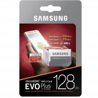 Samsung 128GB EVO Plus Micro SDXC C10/U3/4K R:100MB/s & W:90MB/s -MB-MC128GA