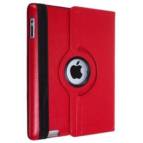 Leather 360 Degree Rotating Smart Stand Case Cover For APPLE iPad Air 6 (Red)