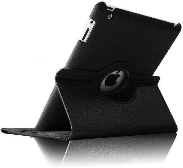 Leather 360 Degree Rotating Smart Stand Case Cover For APPLE iPad Air 6 (Black)