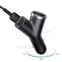 BASEUS BSC-C16N Y Type Dual USB + Cigarette Lighter Extended Car Charger