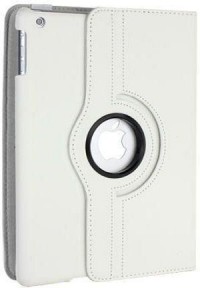 Leather 360 Degree Rotating Smart Stand Case Cover For APPLE iPad Air 6 (White)